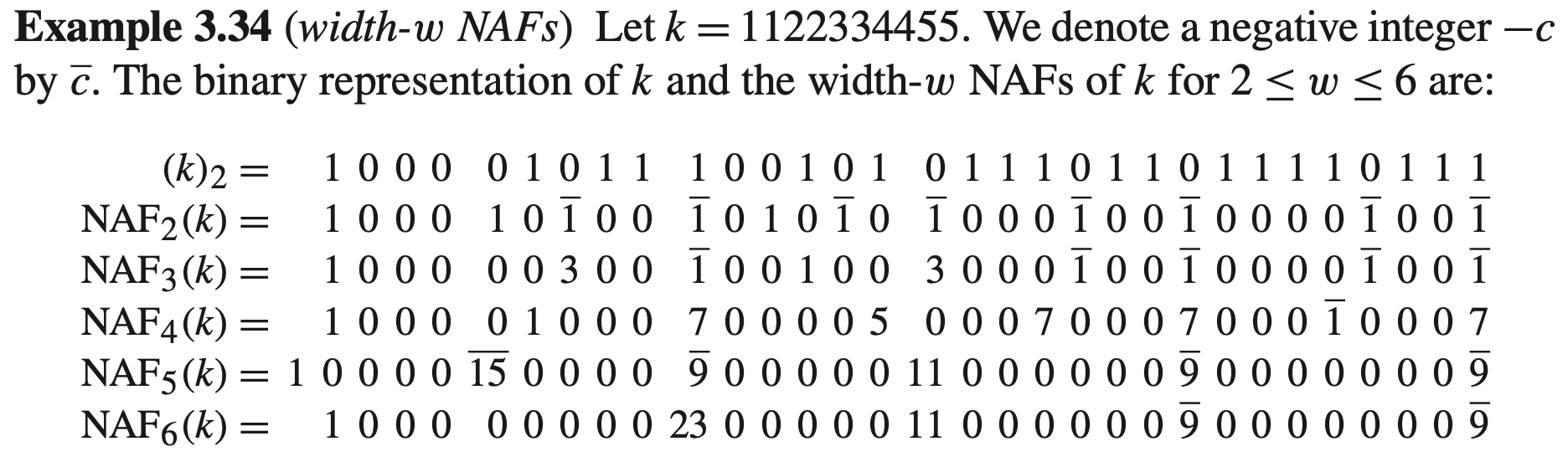 width-w NAFs